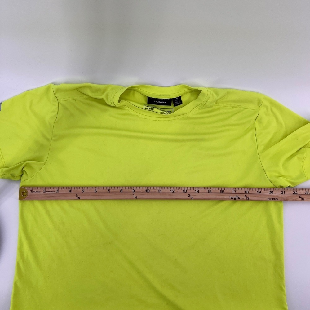 TRUEWERK B1 SUN TEE Men's Neon Yellow Performance Short Sleeve Work T-Shirt M - Picture 9 of 9